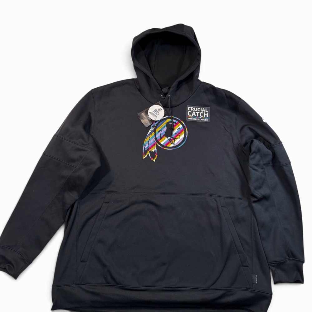 Nike Washington Redskins Crucial Catch Hoodie Black CT5185-010 Mens 3XL NWT